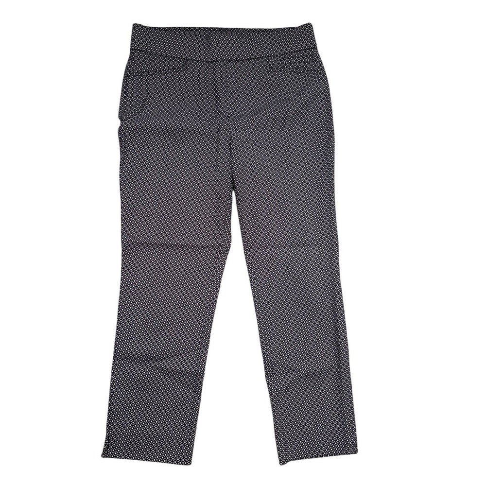Anne Klein Minimalist Geometric Print Pull On Ankle Pants Trousers Womens Size 6